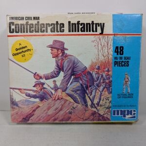 MPC American Civil War Confederate Infantry Miniature Soldiers 48 Pc Model Kit